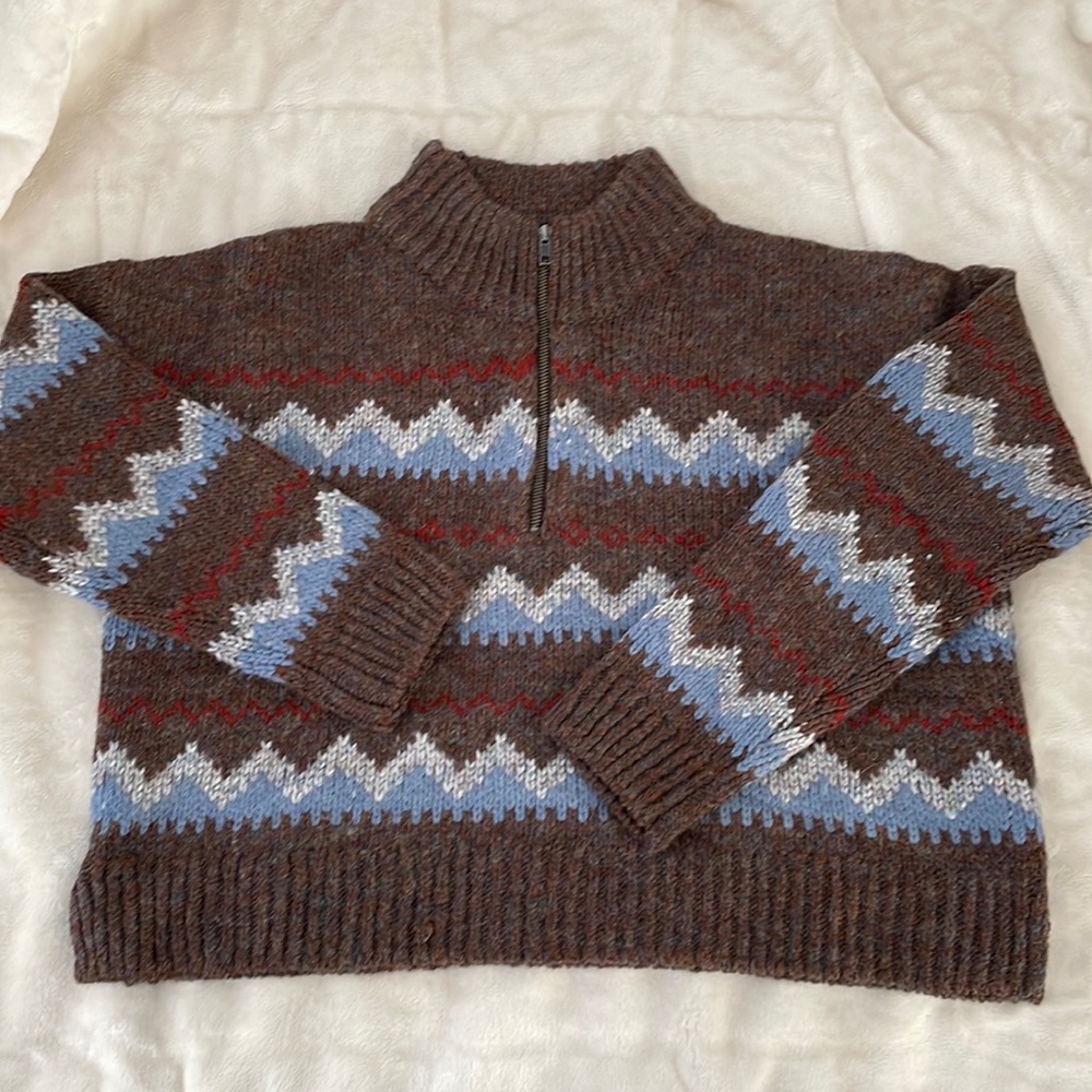 Madewell Stowe Fair Isle Half-Zip Sweater